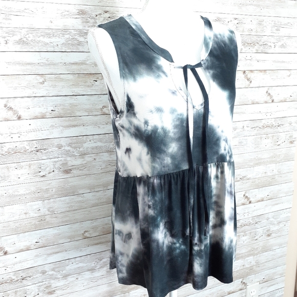 Knox Rose Sleeveless Top M Peplum Tie Dye 496 - Picture 2 of 5